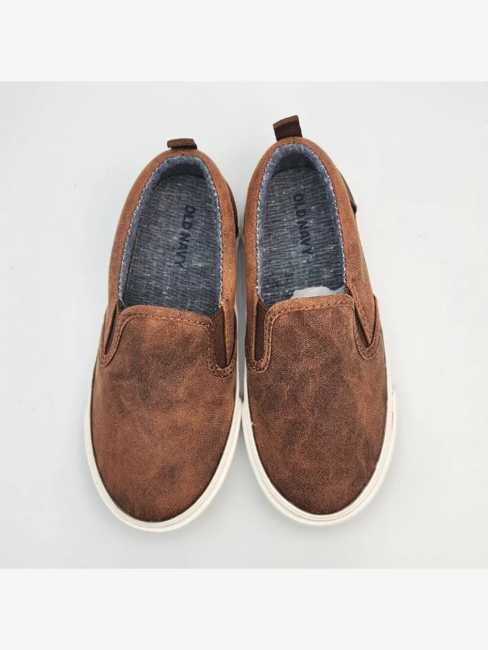 Brown Leather Slip-On Sneakers | Kid's 9